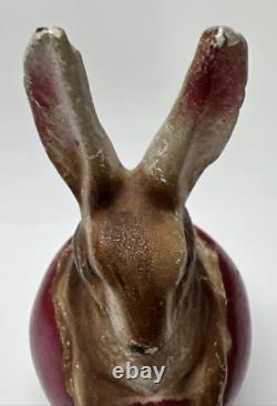 Antique German Rabbit In Egg Ceramic Composite Statue READ