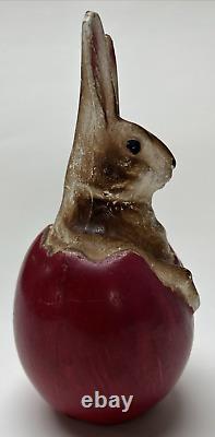 Antique German Rabbit In Egg Ceramic Composite Statue READ