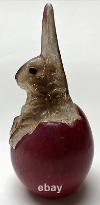 Antique German Rabbit In Egg Ceramic Composite Statue READ