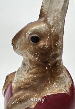 Antique German Rabbit In Egg Ceramic Composite Statue READ