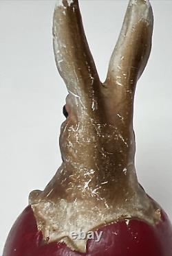 Antique German Rabbit In Egg Ceramic Composite Statue READ