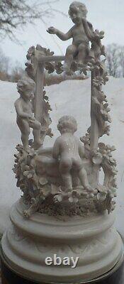 Antique German Rococo Style Porcelain Figurine. Cherubs/ Waterwell. 29.5-cm Tall