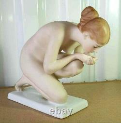 Antique German Rosenthal Nude Porcelain Figurine by Ernst Wenck, 6 H