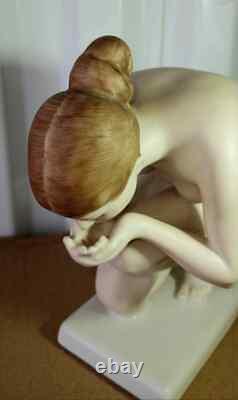 Antique German Rosenthal Nude Porcelain Figurine by Ernst Wenck, 7 H
