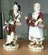 Antique German Rudolstadt Porcelain Figurine Couple, Musicians, Xix C, 12 High