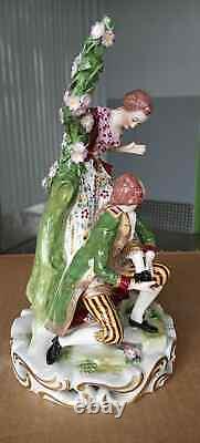 Antique German Rudolstadt Porcelain Figurine, XIX C, 9 high