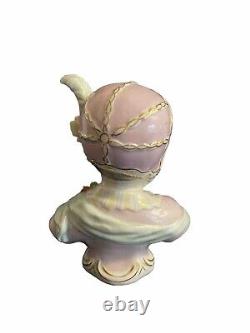 Antique German Sitzendorf Porcelain Figurine Bust in Bonnet