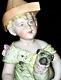 Antique German Victorian Rudolstadt Piano Baby Girl Doll Pug Dog Bisque Figurine