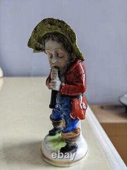 Antique Germany Dresden Scheibe Alsbach Porcelain Figurine of Dwarf w Flute 5