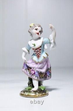 Antique Germany Hand Painted Porcelain Girl Angel Figurine Hallmarked