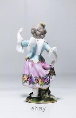 Antique Germany Hand Painted Porcelain Girl Angel Figurine Hallmarked