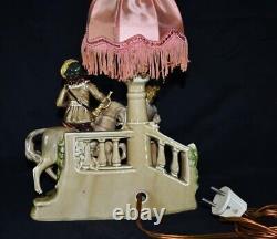 Antique Germany Porcealin Figurine Lamp Romantic Scene Statue 13.8 PERFECT GIFT