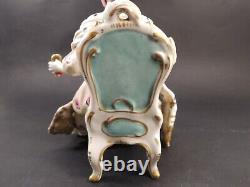 Antique Germany porcelain figure figurine Lady sitting on a chair