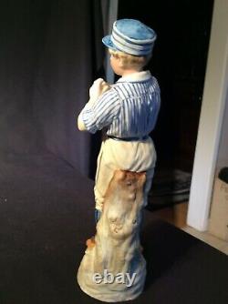 Antique Heubach Figurine of Baseball Player circa 1880 Geschutzt/Gesetzlich