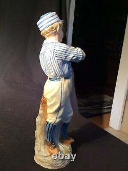 Antique Heubach Figurine of Baseball Player circa 1880 Geschutzt/Gesetzlich