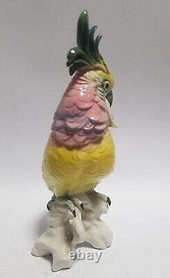 Antique Huge Cockatoo Parrot Porcelain Bird Karl Ens Germany Marked