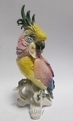Antique Huge Cockatoo Parrot Porcelain Bird Karl Ens Germany Marked
