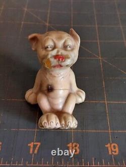 Antique Juno Germany Bonzo Bulldog Dog Celluloid Figure Broken Face