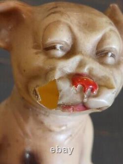 Antique Juno Germany Bonzo Bulldog Dog Celluloid Figure Broken Face