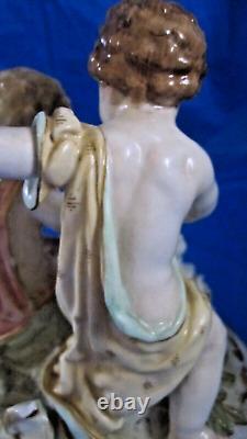 Antique KPM Porcelain Putti Cherub Figurine has Septer Mark Hand Painted Germany