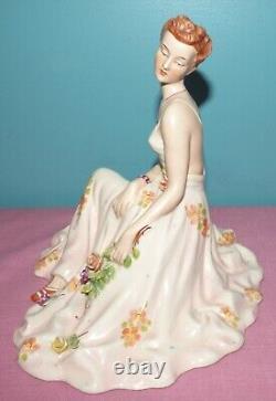 Antique Lady With Roses Royal Dux Porcelain Deutschland