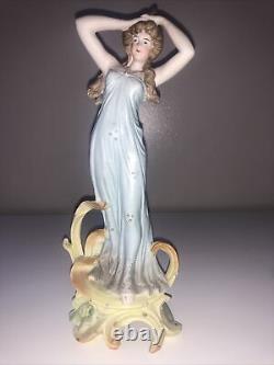 Antique Lot Art Nouveau Victorian Bisque Mucha Maiden Lady Woman Figurine Figure