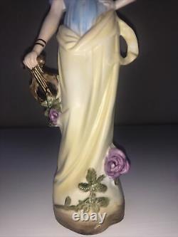 Antique Lot Art Nouveau Victorian Bisque Mucha Maiden Lady Woman Figurine Figure