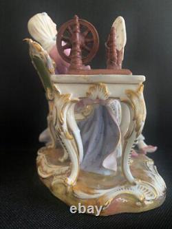 Antique Meissen Girl With Spinning Wheel Porcelain Johann Joachim Kaendler 19th