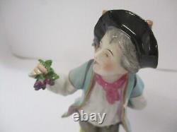 Antique Meissen Grape Picker Boy Figurine. Slight Damage