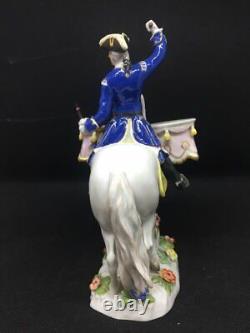 Antique Meissen Military Figure Playing The Drum Horse Porcelain Catalog 20th