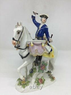Antique Meissen Military Figure Playing The Drum Horse Porcelain Catalog 20th