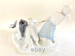 Antique Meissen Otto Pilz Large Porcelain Doll Figurine'Girl with goat' 43cm