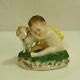 Antique Meissen Porcelain Figurine Mark Gold Anchor, Child With Lamb 2 3/4 In Tall