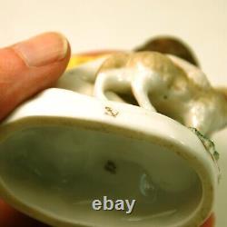 Antique Meissen Porcelain Figurine mark Gold Anchor, Child with Lamb 2 3/4 in tall