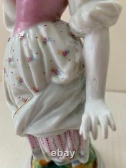 Antique Meissen Porcelain Figurine of a Young Maiden Spinstress