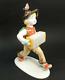 Antique Metzler & Ortloff Germany Porcelain Figurine Boy Withaccordion And Bird