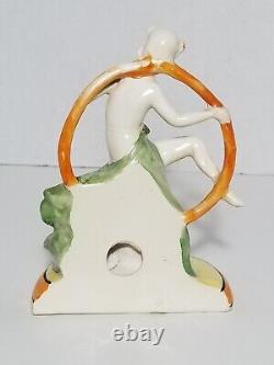 Antique Nude Wreath Bookend Figurine Made In Germany Vintage