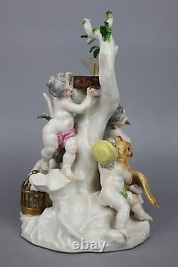 Antique Nymphenburg figurine 725 Cherubs Catching Birds WorldWide