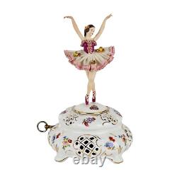 Antique Original Ballerina Porcelain music Figurine Dresden Germany height 24cm