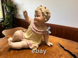 Antique Pair of German Conta Boehme Piano Baby Bisque Porcelain Figurines