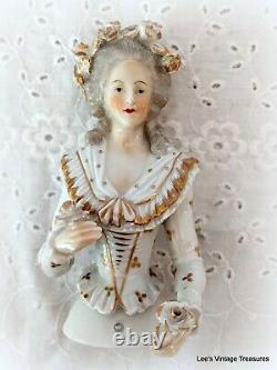 Antique Pincushion Doll, Half Doll, Germany, Porcelain Miniature Doll, Figurine