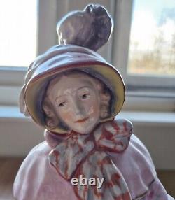 Antique Porcelain Figurine Karl Ens From A Woman Holding A Tray With Coffee