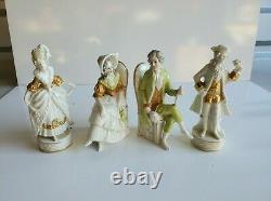 Antique Porcelain Figurines Germany Lot of 4 5 5/8'' Tallest Piece