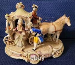 Antique Porcelain Grafenthal Stagecoach Courting Couple Figurine Germany 1859