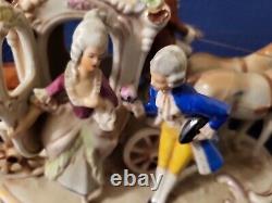 Antique Porcelain Grafenthal Stagecoach Courting Couple Figurine Germany 1859