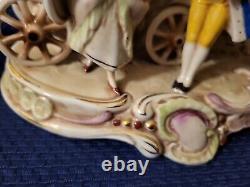 Antique Porcelain Grafenthal Stagecoach Courting Couple Figurine Germany 1859