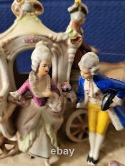 Antique Porcelain Grafenthal Stagecoach Courting Couple Figurine Germany 1859