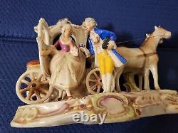 Antique Porcelain Grafenthal Stagecoach Courting Couple Figurine Germany 1859