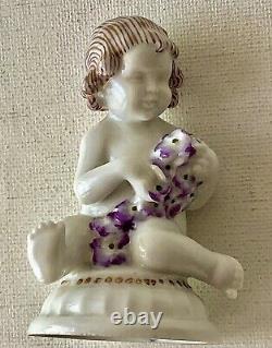 Antique Porcelain Hand Painted 24k Putti Babies Pair Figurines Germany Circa1900