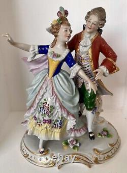 Antique Porcelain Victorian Couple Dancing Figurine 7 1/2 Sitzendorf